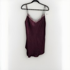 Victoria  s Secret Silky Satin Purple  Lace Nightie Slip Dress Size Med