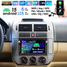 DAB+ 6+128GB Für VW Polo 9N Golf 4 Passat B5 T5 Android 15 Autoradio Carplay GPS