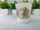 Davy Crockett Fire King Oven Ware Milk Glass Cup Mug Vintage Brown