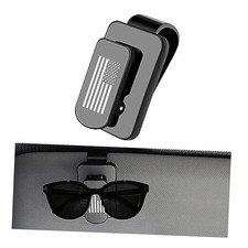 Sunglass Holder for Car Visor, Metal US Flag Eyeglasses Black Grey, Flag