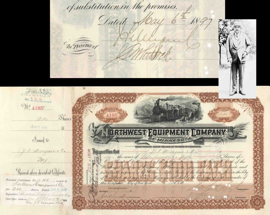 Northwest Equipment Co. of Minnesota issued to J.P. Morgan and Co. and signed