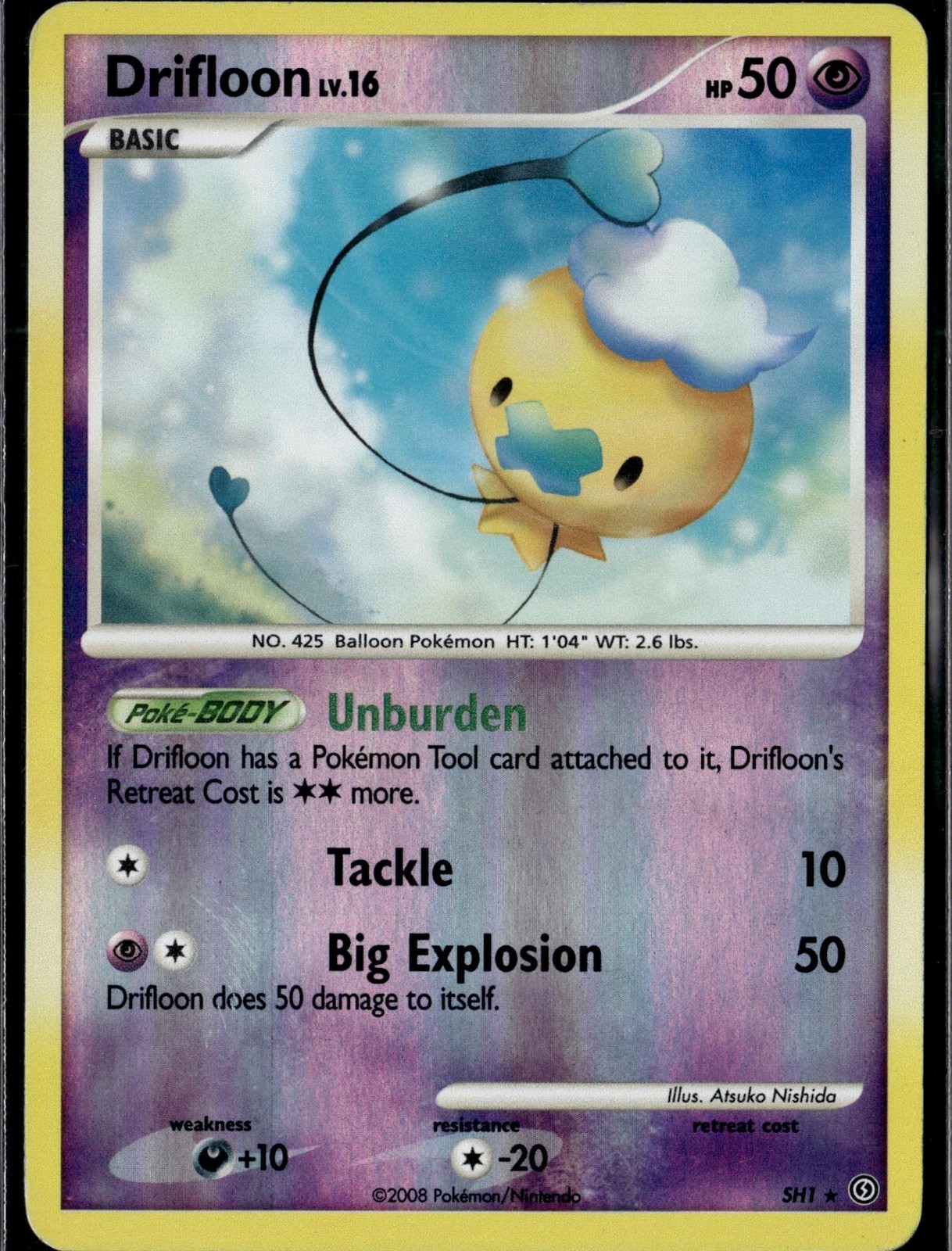 Drifloon SH1/100  R  Stormfront Pokemon 2008 EN MP