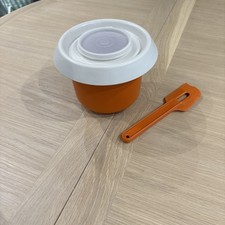 Vintage Tupperware Anti Splatter 1.5L Orange Mixing Bowl With Lid & Spatula