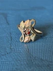 Vintage women’s size 6 sterling silver ring with Black Hills gold and garnet