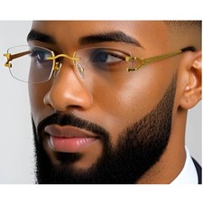 Fashion Men Sunglasses Small Gold Frame Rapper Shades Elegant Clear Eye Glasses