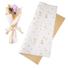20 Sheets Waterproof Flower Wrapping Paper Gold Foil Florist Wrap Paper Flora...