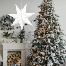 Paper Star Lantern Lampshade Star Light Cover Garland Lantern Pendant Xmas Tr...