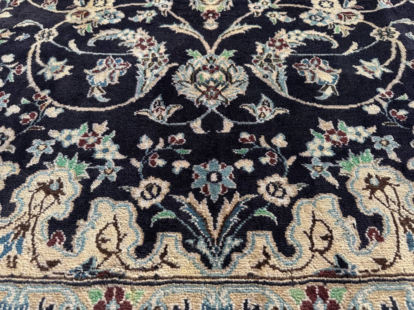 7x10 BLUE ORIENTAL RUG ANTIQUE wool vintage handmade handwoven fine 6x9 7x9 6x10