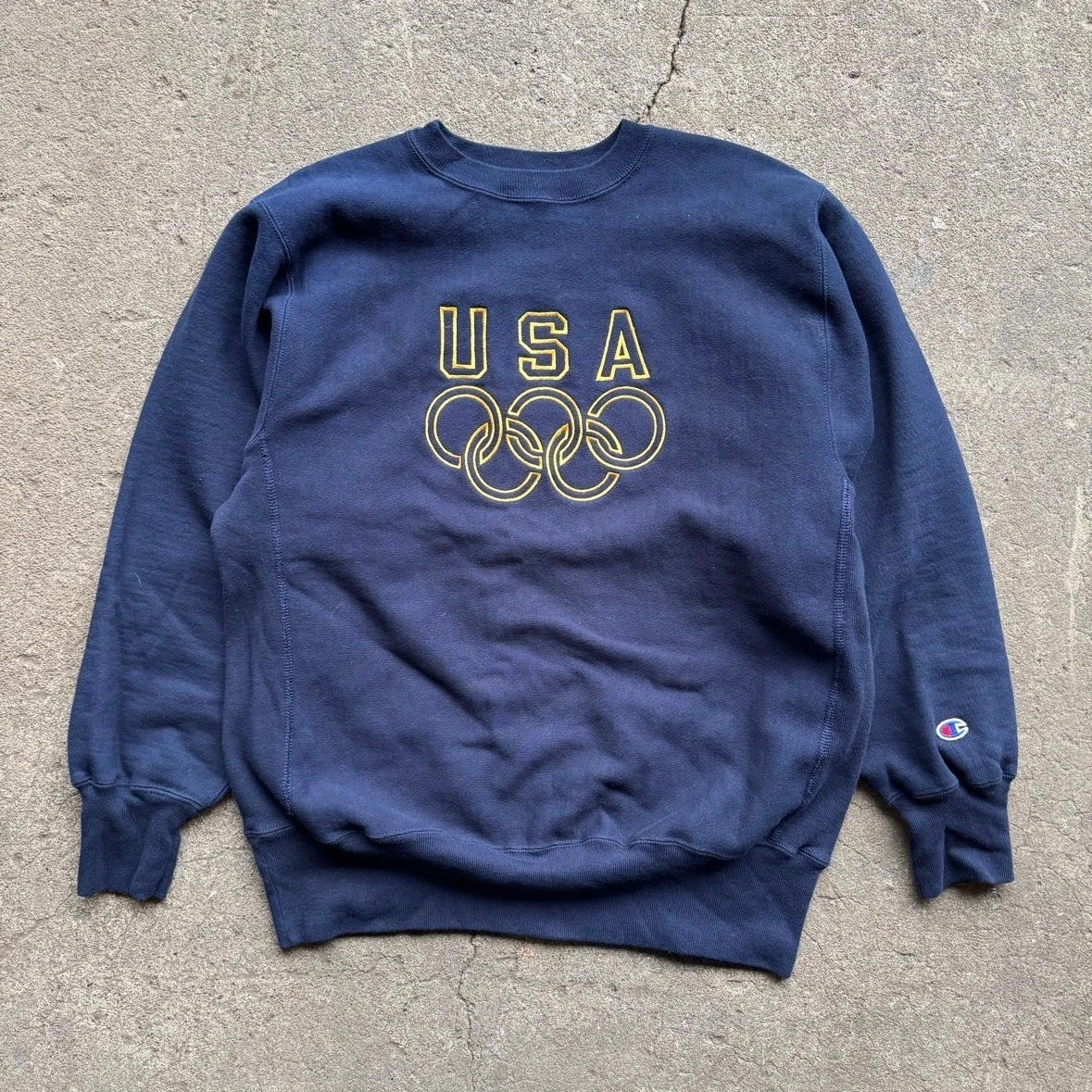 Vintage Champion Reverse Weave USA Olympics Sweatshirt Mens XL Navy AT&T 90s - product detail image 1