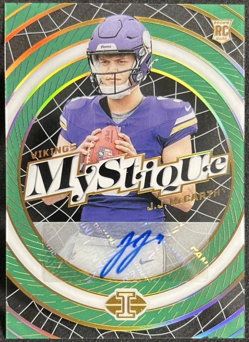 JJ McCarthy Panini Illusions Mystique #8 Autograph-Green