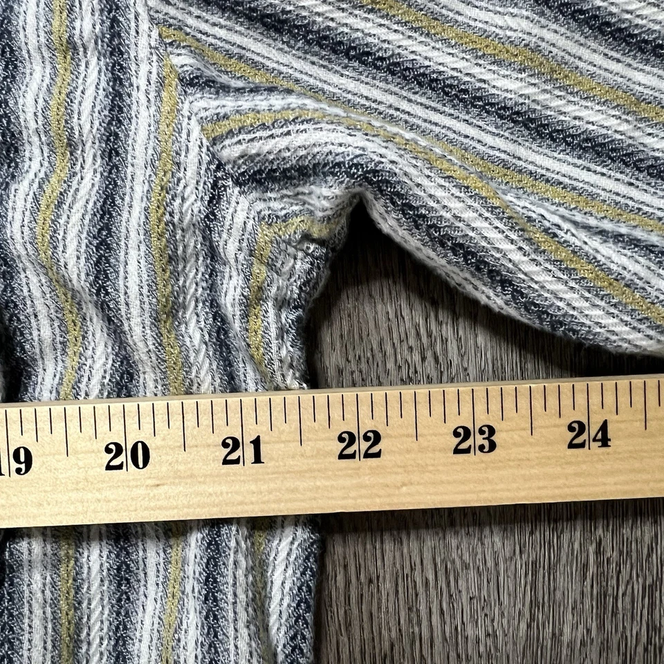 Vintage 90s Striped Button Up Shirt Mens Medium Knitted Collared Preppy - Image 4 of 4