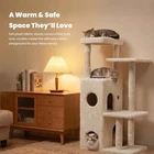 50-Inch Multi-Level Cat Tree Tower, Cat Furniture With Sisal Scratching Posts