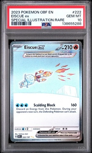Pokemon Eiscue ex 222/197 Special Illustration Rare Obsidian Flames PSA 10