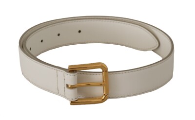 Dolce & Gabbana White Belt with Gold Buckle Calfskin Belt - Women main image 2