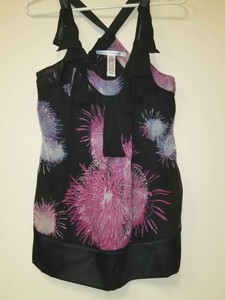 Womens-Diane-von-Furstenberg-DVF-Chiffon-Silk-Firework-Top-Blouse-Tank-Sz-4