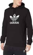adidas Originals 252338 Men's Trefoil Hoodie Black/Large White Size Medium
