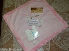 SECURITY BLANKET DISNEY PRINCESS CROWN TIARA PINK GIRL HEART KIDS LINE VELOUR 