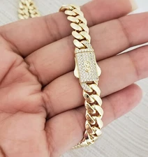 Men 14K Gold Plated Cuban Curb Link Chain Necklace 24"