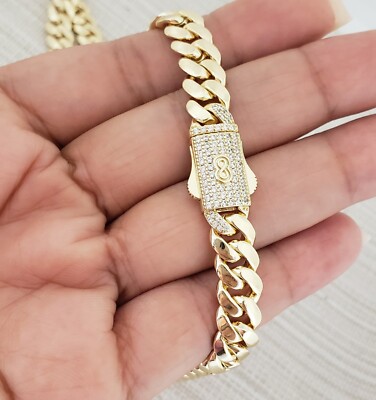 Men 14K Gold Plated Cuban Curb Link Chain Necklace 24''
