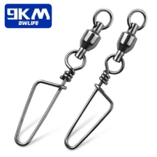 20~100Pcs Stainless Steel Ball Bearing Swivel with Snap Fishing Swivel Connector