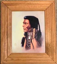 Z.GARCIA Native American Indian Chief Warrior Portrait Print