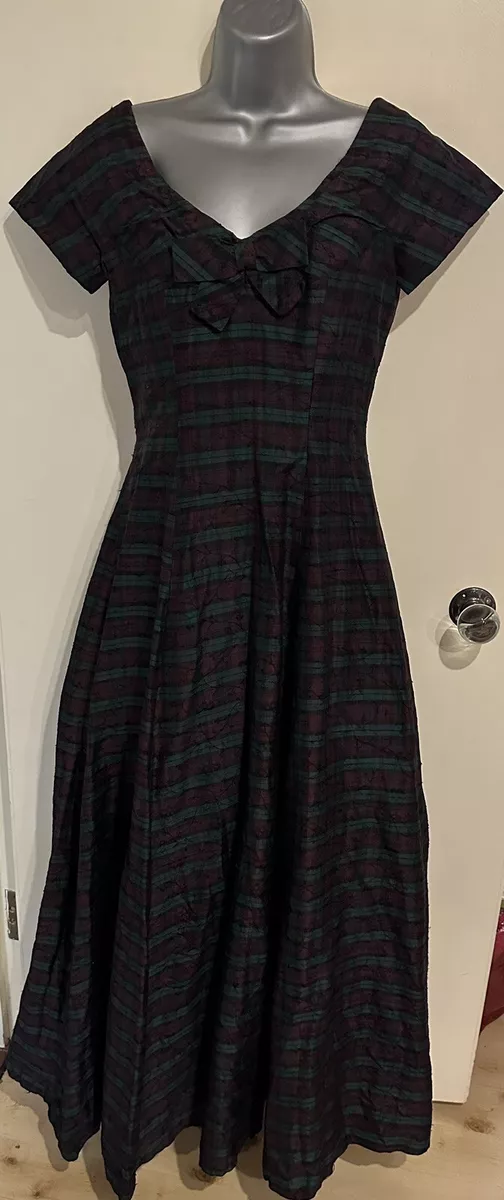 Silk tartan shop evening dress