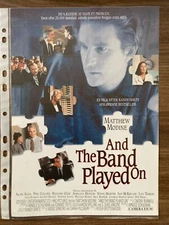 And the Band Played On Matthew Modine, Alan Alda 1993 Danish Press Release