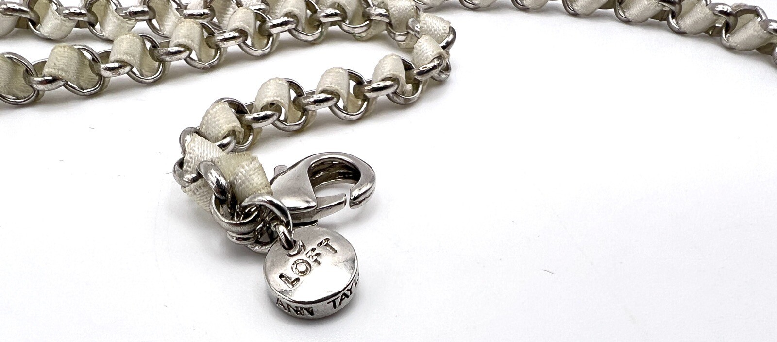 Loft Silver Blue Rhinestone Statement Necklace Mu… - image 6