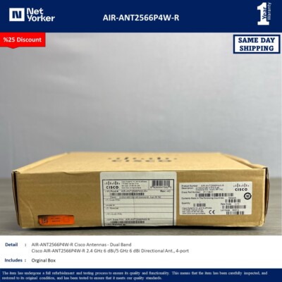 Cisco AIR-ANT2566P4W-R Aironet 2.4-GHz/5-GHz MIMO 4-Element Patch Antenna