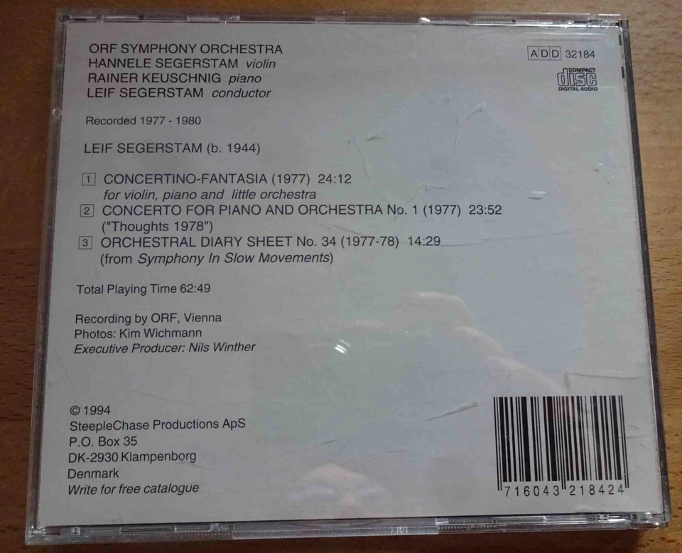 Segerstam: Klavierkonzert & Concertino Fantasia - Rainer Keuschnig, kontrapunkt - Bild 3 von 3
