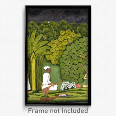 Swami Haridasa with Tansen and Akbar at Vrindavana Print 11x17 Art Poster