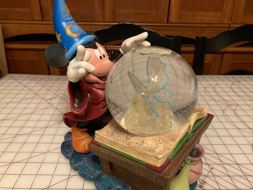 Disney Musical Snow Globe 11" w/ lights Fantasia "The sorcerers Apprentice"