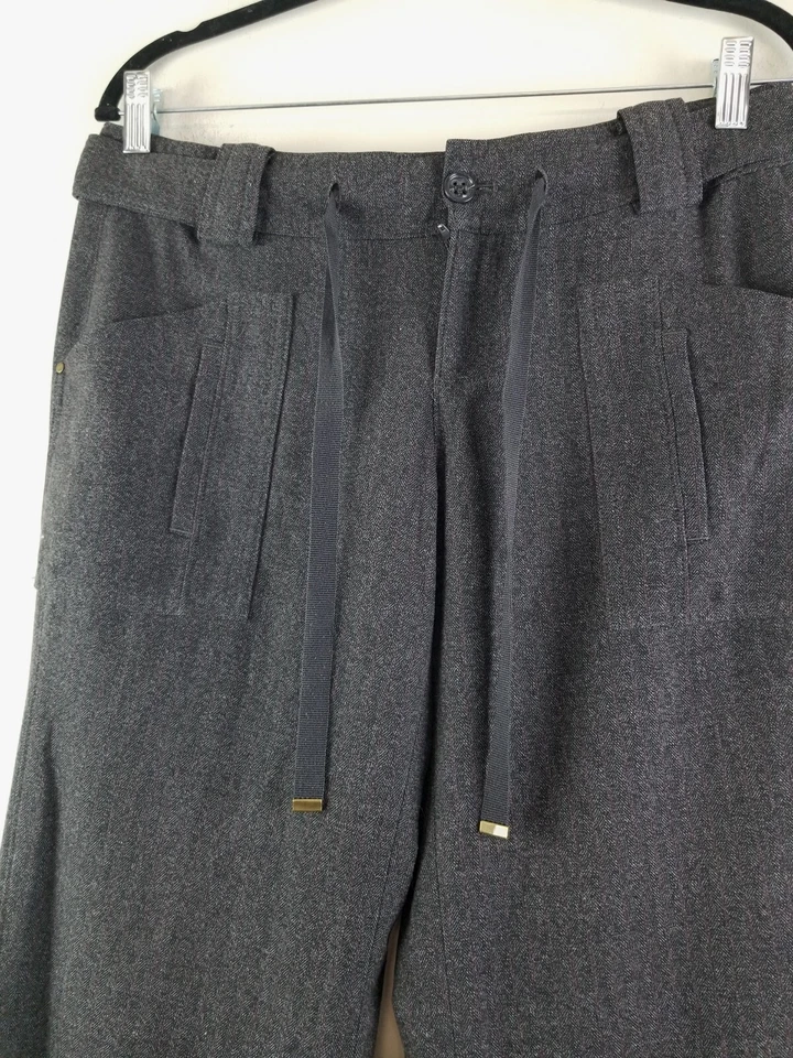 Pantalones CARTONNIER Anthropologie Talla 6 Pierna Ancha Acampanada Capri Gris Tejido Suave Foto 3 de 4
