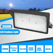 LED Stadium Lights Outdoor 300W, 42000LM Stadium Flood Light Commercial Lighting