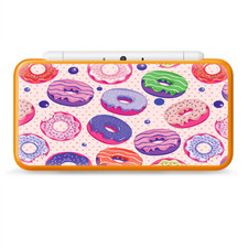 Skins Decal Wrap for Nintendo 2DS XL - Yummy Donuts Doughnuts Pink