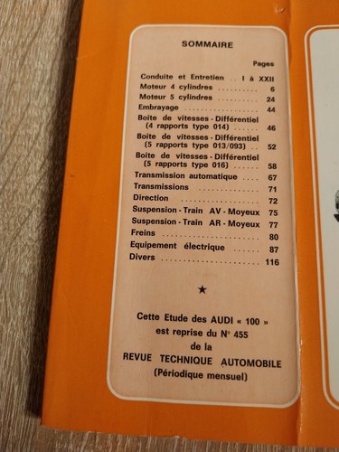 Revue technique Audi 100 2.2 2.1 2.0 1.8 Avant Audi 100 cc cs cd 4 5 cylindres - Picture 2 of 15