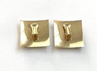 Bold Gold Tone Textured Multi-Color Enamel 1.5" Square Clip-On Earrings — photo 7