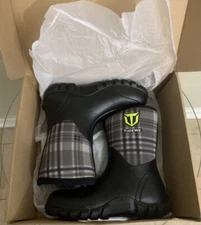 TIDEWE Women Rubber Rain Boots Neoprene Waterproof Insulated Mid Calf Boots US 8