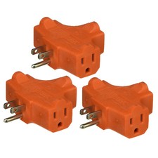 3-Way Splitter Electric Plug Wall Outlet 3 Prongs Ground Triple-Tap Adapter AF-3