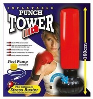 Inflatable Stress Punch Tower Free Standing Box Boxing Fun Workout Bag + Inflatable Stress Punch Tower Free Standing Box Boxing Fun Workout Bag +