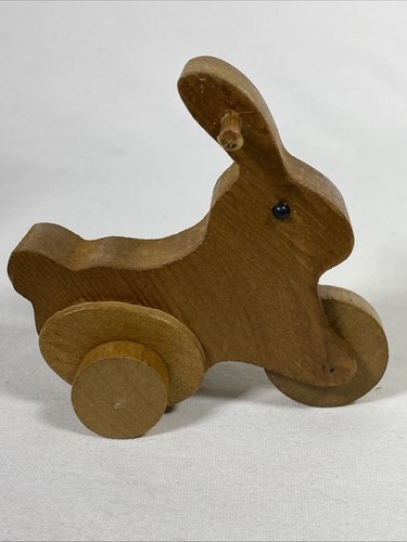 Vtg 1986 Applause Teddy Bear Story TOY RABBIT ON WHEELS 19178 VGC - Picture 4 of 5