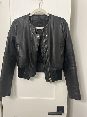 Rosa Cha BLACK LEATHER JACKET Sz X-Small