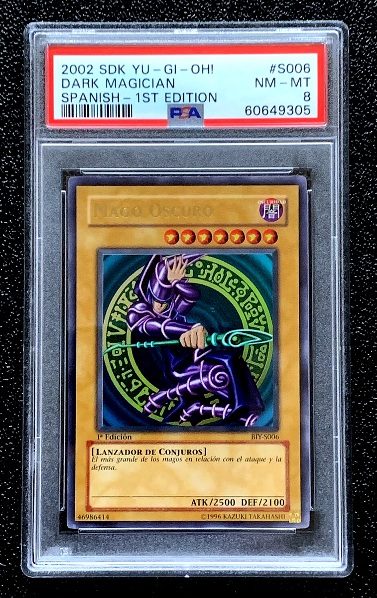 PSA 8 NM/MT 2002 SDK DARK MAGICIAN YUGIOH SPANISH 1ST EDITION