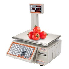 Commercial Digital Food Price Computing Scale 66lbs with Dual Label Printer Fast
