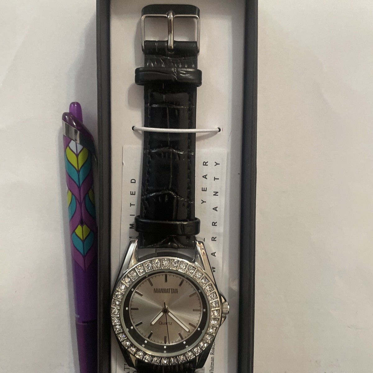 Manhattan By Croton Watch With Leather Band 9350 | eBay