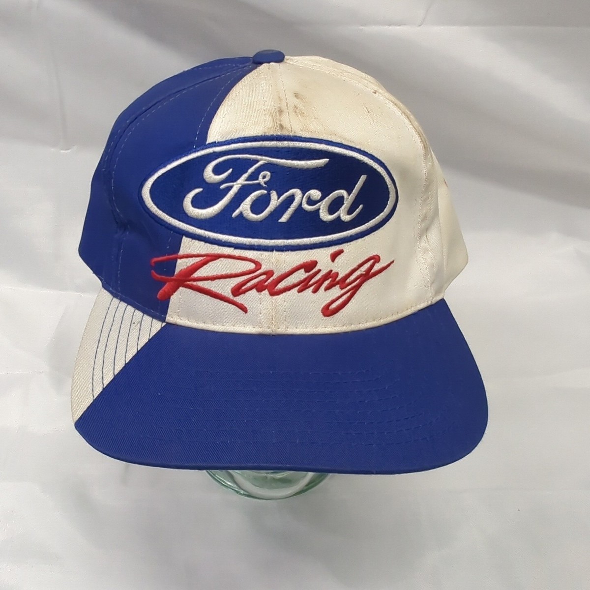 Ford Racing Checkered Flag Sports Cap Very Dirty Used Adjustable