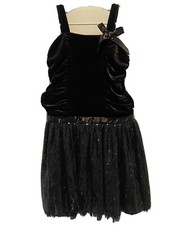Abs Girls Black Velvet Sequin Dress Size 12 Bnwot Evening /wedding / Formal