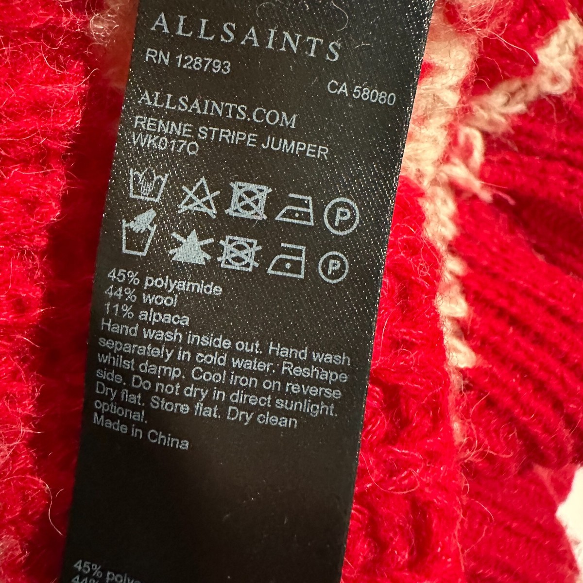 スター ALLSAINTS Renee Chunky Loose Stitch Sweater Women's Size XS Red