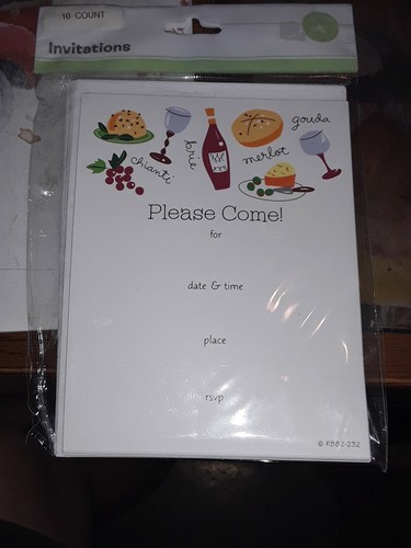 Party Invitations PLEASE COME 10 Cards & Envelopes By Mara-Mi New - Imagen 7 de 10