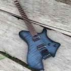 Acepro Upgraded Pro Headless Electric Guitar Black Burst Flame Maple Ash Body